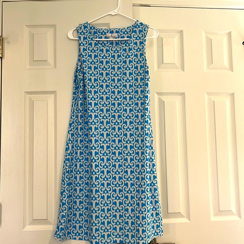 Blue & White Jude Connally Sheath Dress M
